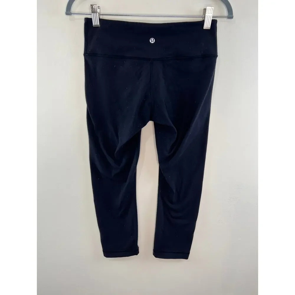 Lululemon x Soulcycle Washington DC Black Cropped Align Leggings Size 6